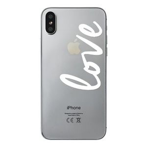Clear Opaque white LOVE iPhone X Case